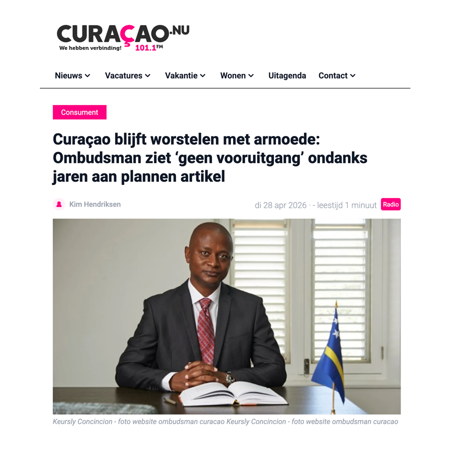 Artikel op Curacaonu - Curaçao blijft worstelen met armoede: Ombudsman ziet ‘geen vooruitgang’ ondanks jaren aan plannen